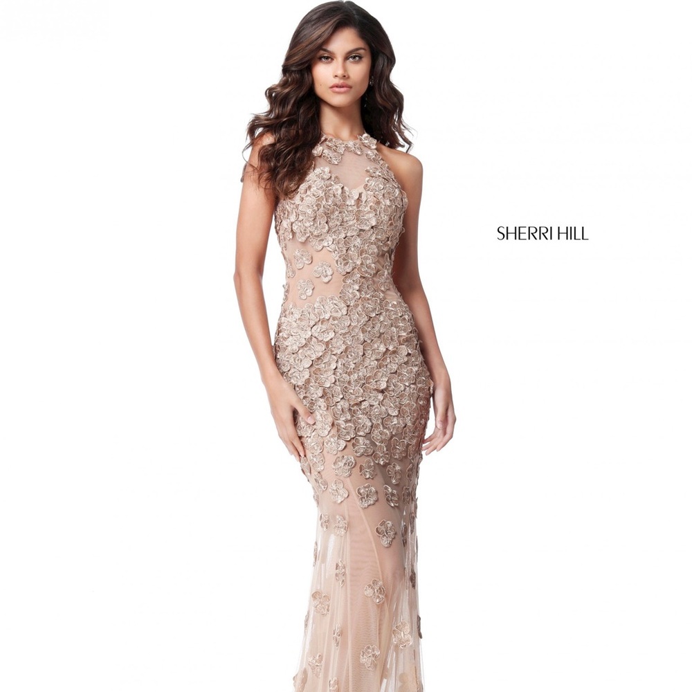 Elegant Floral Embellished Evening Gown